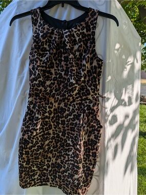 Fora Leopard Print Sleeveless Dress - Brown & Black